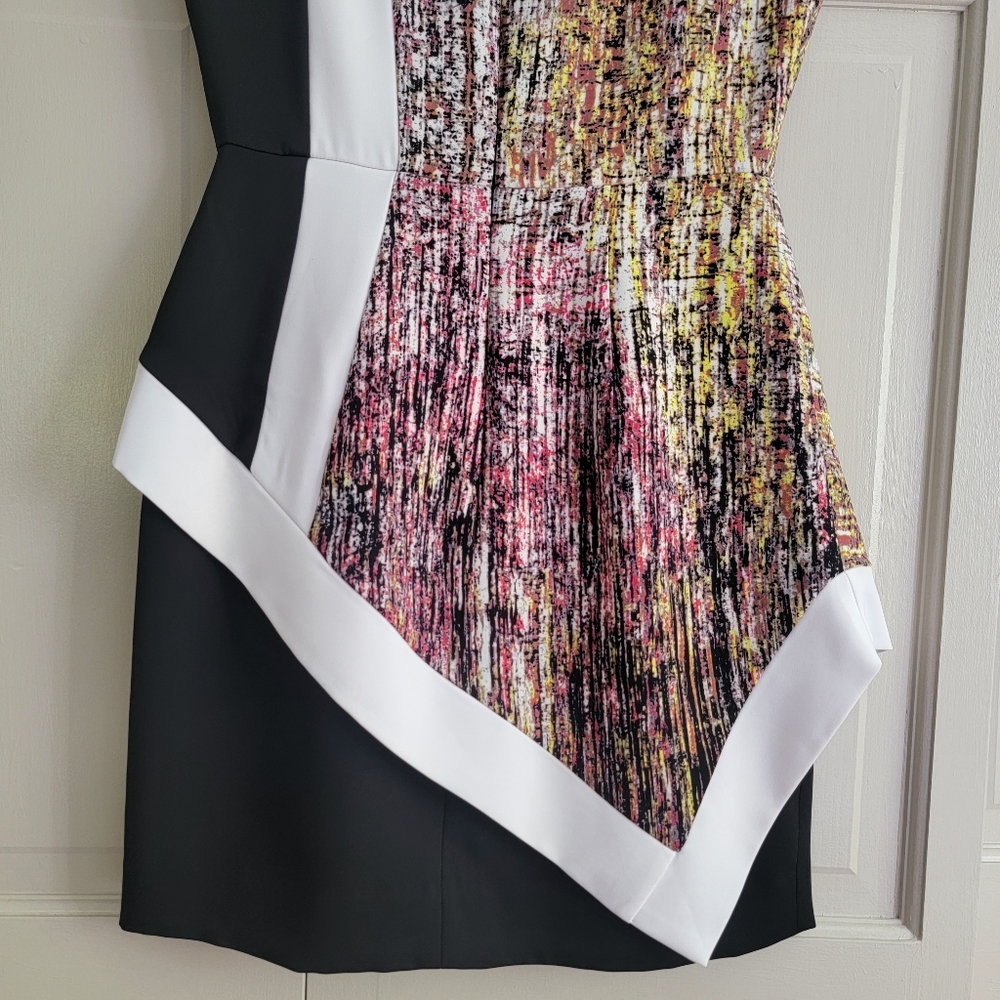 BCBGMaxAzria Alessandra‎ Business Casual Asymmetric Mini Sheath Dress Size 4 - Picture 9 of 15